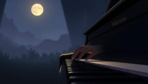melancholy, piano music, slow scenes